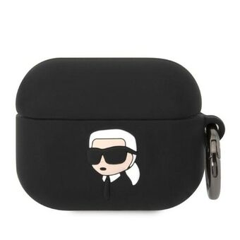 Karl Lagerfeld KLAPRUNIKK AirPods Pro fodral svart/svart Silikon Karl Huvud 3D