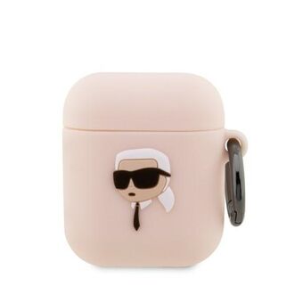 Karl Lagerfeld KLA2RUNIKP AirPods 1/2 fodral rosa/rosa Silikon Karl Head 3D