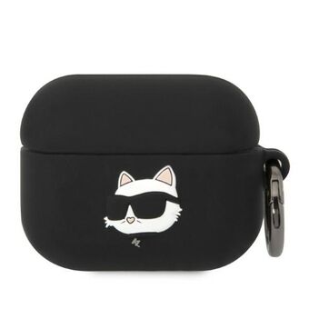 Karl Lagerfeld KLAPRUNCHK AirPods Pro fodral svart/svart Silikon Choupette Head 3D