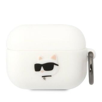 Karl Lagerfeld KLAPRUNCHH AirPods Pro skal vit/vit Silikon Choupette Head 3D