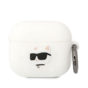 Karl Lagerfeld KLA3RUNCHH AirPods 3 skal vit/vit Silikon Choupette Huvud 3D