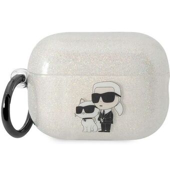 Karl Lagerfeld KLAP2HNKCTGT Airpods Pro 2 skal transparent Glitter Karl&Choupette