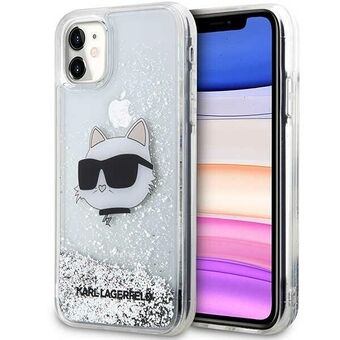 Karl Lagerfeld KLHCN61LNCHCS iPhone 11/XR silver glitter hårt skal med Choupette Head.