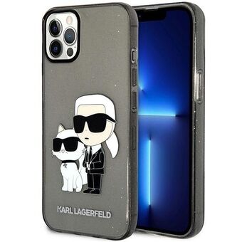 Karl Lagerfeld KLHCP12MHNKCTGK iPhone 12 /12 Pro 6,1" svart/hård skal Glittrig Karl&Choupette