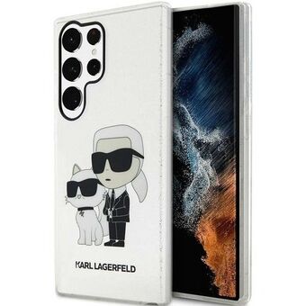 Karl Lagerfeld KLHCS23LHNKCTGT S23 Ultra S918 transparent hårt skal Glitter Karl&Choupette