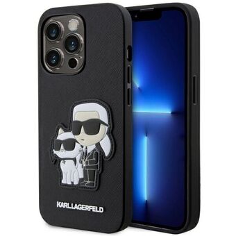 Karl Lagerfeld KLHCP14LSANKCPK iPhone 14 Pro 6.1" hårdfodral svart/svart Saffiano Karl & Choupette