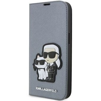 Karl Lagerfeld KLBKP14XSANKCPG iPhone 14 Pro Max 6,7" hylla silver/silver Saffiano Karl & Choupette