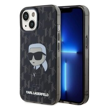 Karl Lagerfeld KLHCP15SHNKMKLK iPhone 15 / 14 / 13 6.1" svart hårt skal Monogram Ikonik