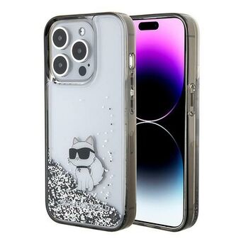 Karl Lagerfeld KLHCP15XLKCNSK iPhone 15 Pro Max 6.7" genomskinligt hårt skal Liquid Glitter Choupette