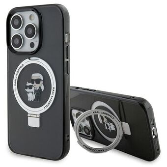 Karl Lagerfeld KLHMP15LHMRSKCK iPhone 15 Pro 6.1" svart/svart hårt skal Ringhållare Karl&Choupett MagSafe