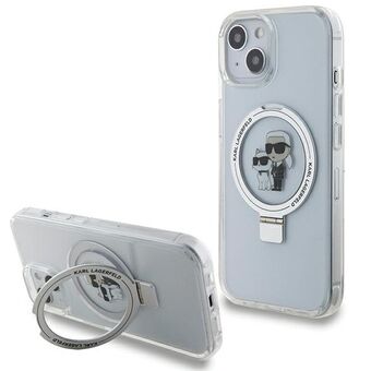 Karl Lagerfeld KLHMP15SHMRSKCH iPhone 15 / 14 / 13 6.1" vit/white hårt skal Ring Stand Karl&Choupette MagSafe