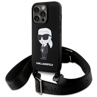 Karl Lagerfeld KLHCP15LSCBSKNK iPhone 15 Pro 6.1" hårdskal svart Crossbody Silikon Ikonik