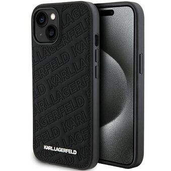 Karl Lagerfeld KLHCP15SPQKPMK iPhone 15 6.1" svart hårt skal Quiltad K-mönster