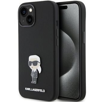 Karl Lagerfeld KLHCP15SSMHKNPK iPhone 15 6.1" svart/svart silikon Ikonik Metal Pin