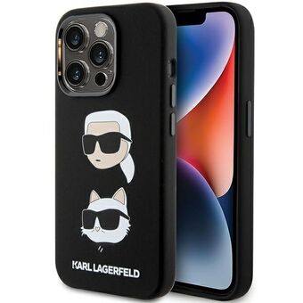 Karl Lagerfeld KLHCP15LSDHKCNK iPhone 15 Pro 6.1" svart/svart silikon Karl&Choupette Head