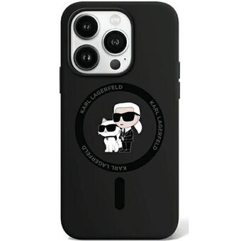 Karl Lagerfeld KLHMP15LSCMKCRHK iPhone 15 Pro 6.1" svart/svart hårt skal i silikon Karl & Choupette MagSafe