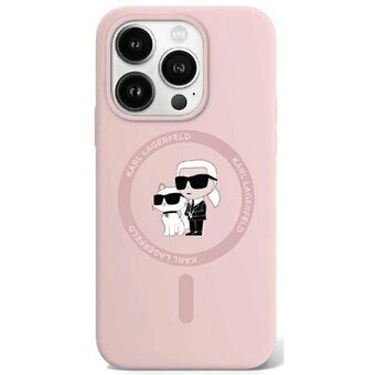 Karl Lagerfeld KLHMP15LSCMKCRHP iPhone 15 Pro 6.1" rosa/hårt skal i silikon Karl & Choupette MagSafe