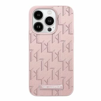 Karl Lagerfeld KLHMP15XPKHPORPP iPhone 15 Pro Max 6.7" hårt skal rosa/pink läder Monogram Metal Logotyp