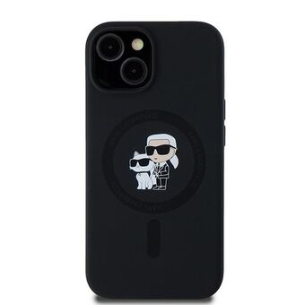 Karl Lagerfeld KLHMN61SCMKCRHK iPhone 11 / Xr 6.1" svart hårt skal i silikon med Karl & Choupette MagSafe.