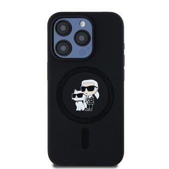 Karl Lagerfeld KLHMP13LSCMKCRHK iPhone 13 Pro / 13 6.1" svart/svart hård skal Silicon Karl & Choupette MagSafe