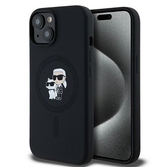 Karl Lagerfeld KLHMP15SSCMKCRHK iPhone 15 / 14 / 13 6.1" svart/hårt skal i silikon Karl & Choupette MagSafe.