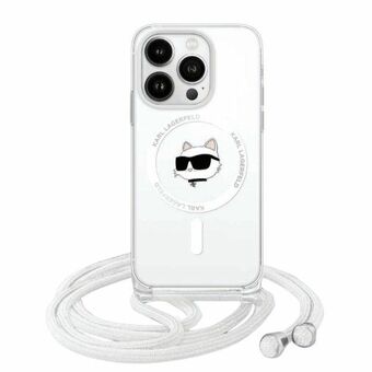 Karl Lagerfeld KLHMP14LHCCHNT iPhone 14 Pro 6.1" hårt skal transparent IML Choupette-huvud och Cord Magsafe