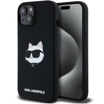 Karl Lagerfeld KLHMP15SSCHPPLK iPhone 15 / 14 / 13 6.1" svart/svart hårt skal i silikon med Choupette huvud och MagSafe