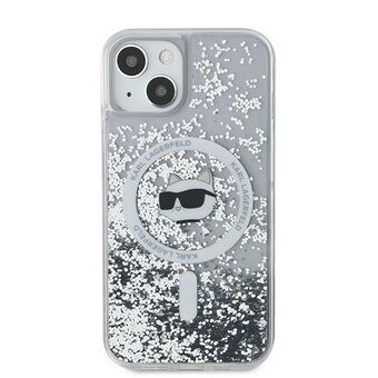 Karl Lagerfeld KLHMN61LGCHSGH iPhone 11 / Xr 6.1" hårt skal genomskinlig Liquid Glitter Choupette Head Magsafe