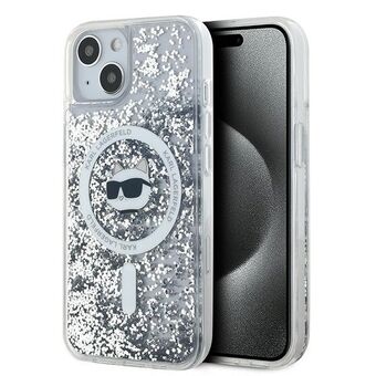 Karl Lagerfeld KLHMP13MLGCHSGH iPhone 13 6.1" hårt skal genomskinligt Liquid Glitter Choupette Head Magsafe.