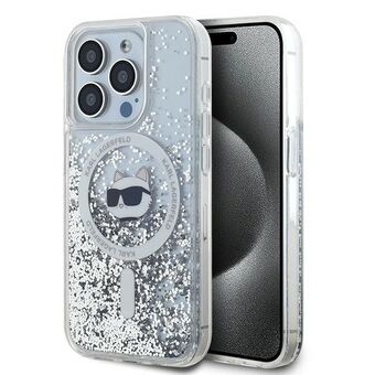 Karl Lagerfeld KLHMP13LLGCHSGH iPhone 13 Pro / 13 6.1" hårdskal genomskinlig Liquid Glitter Choupette Head Magsafe