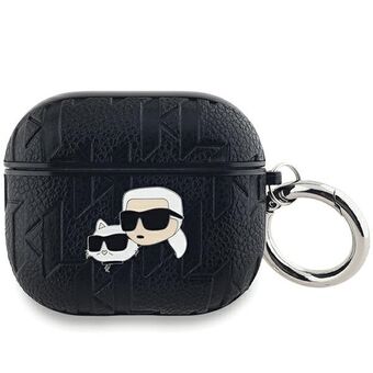 Karl Lagerfeld KLA3PGKCPK AirPods 3-skal, svart Monogram Karl & Choupette Head.