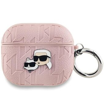 Karl Lagerfeld KLA3PGKCPP AirPods 3-skal rosa Monogram Karl & Choupette Head.