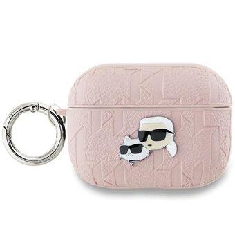 Karl Lagerfeld KLAP2PGKCPP AirPods Pro 2 (2022/2023) fodral rosa Monogram Karl & Choupette Head.