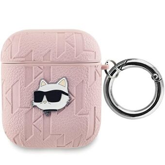 Karl Lagerfeld KLA2PGCHPP AirPods 1/2 skydd rosa Monogram Choupette-huvud