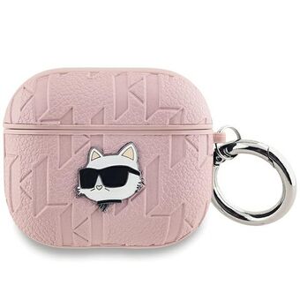 Karl Lagerfeld KLA3PGCHPP AirPods 3-fodral rosa Monogram Choupette Head