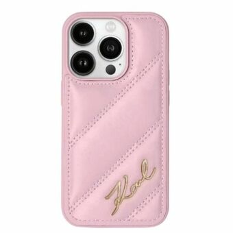 Karl Lagerfeld KLHCP14LPQDSMGP iPhone 14 Pro 6.1" rosa/pink hårt skal Diagonal Quilted Script