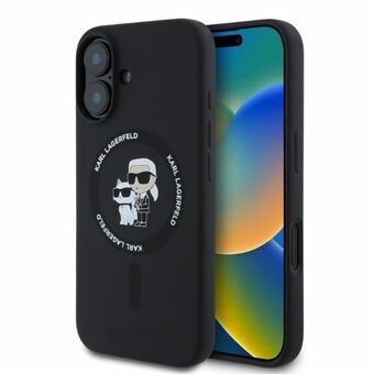 Karl Lagerfeld KLHMP16SSCMKCRHK iPhone 16 6.1" svart/black hårdskal Silikon KC Heads Ring MagSafe