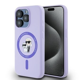 Karl Lagerfeld KLHMP15LSCMKCRHU iPhone 15 Pro 6.1" lila/purple hårdskal Silikon Karl&Choupette Heads Ring MagSafe