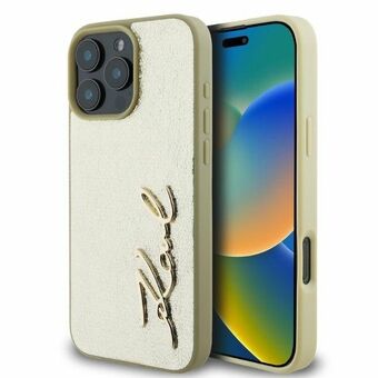 Karl Lagerfeld KLHCP16XPFMFBKMD iPhone 16 Pro Max 6.9" guld/guld hårt skal Metall Signatur