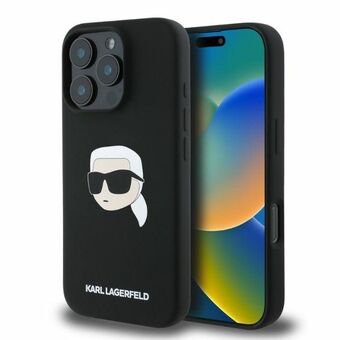 Karl Lagerfeld KLHMP16LSKHPPLK iPhone 16 Pro 6.3" svart/hårdskal Silikon Karl Head Print MagSafe