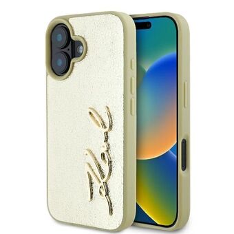 Karl Lagerfeld KLHCP16SPFMFBKMD iPhone 16 6.1" guld/gold hårdskal Metal Signature