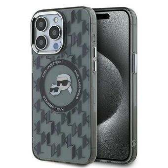 Karl Lagerfeld KLHMP15LHMCKMHK iPhone 15 Pro 6.1" svart/black IML Monogram Karl & Choupette Head MagSafe