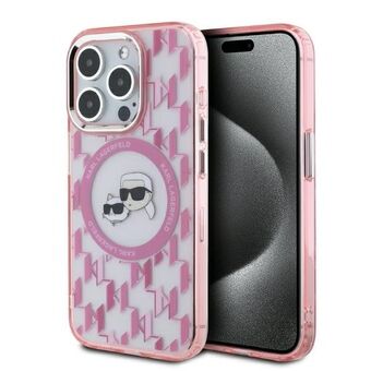 Karl Lagerfeld KLHMP15LHMCKMHP iPhone 15 Pro 6.1" rosa/pink IML Monogram Karl&Choupette Head MagSafe