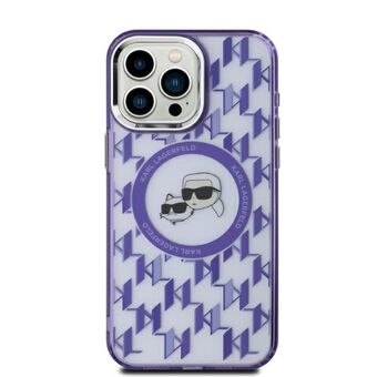 Karl Lagerfeld KLHMP15SHMCKMHU iPhone 15 6,1" lila/purple IML Monogram Karl&Choupette Head MagSafe