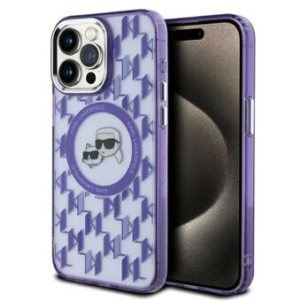 Karl Lagerfeld KLHMP15LHMCKMHU iPhone 15 Pro 6.1" lila/purple IML Monogram Karl&Choupette Head MagSafe