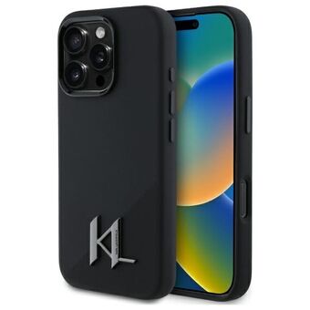 Karl Lagerfeld KLHMP16LSCMKMPCK iPhone 16 Pro 6.3" svart/svart hårdfodral Silikon Skugga Metall Initial MagSafe