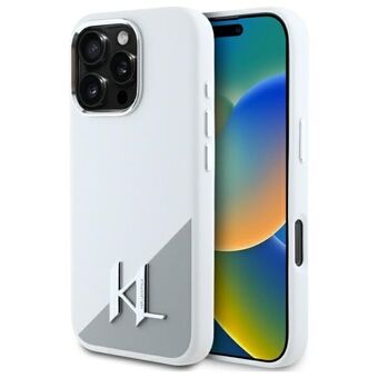 Karl Lagerfeld KLHMP16LSCMKMPCH iPhone 16 Pro 6.3" vit/white hårt skal Silikon Initial Metallemblem MagSafe