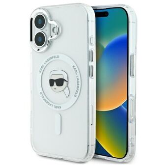 Karl Lagerfeld KLHMP16MHLSKIH iPhone 16 Plus 6.7" vit/white hardcase IML Metal Karl Head MagSafe