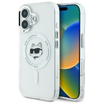 Karl Lagerfeld KLHMP16MHLSCHH iPhone 16 Plus 6.7" vit/white hardcase IML Metal Choupette Head MagSafe