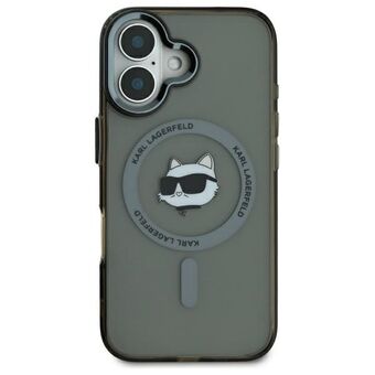 Karl Lagerfeld KLHMP16LHLSCHK iPhone 16 Pro 6.3" svart/svart hardcase IML Metal Choupette Head MagSafe